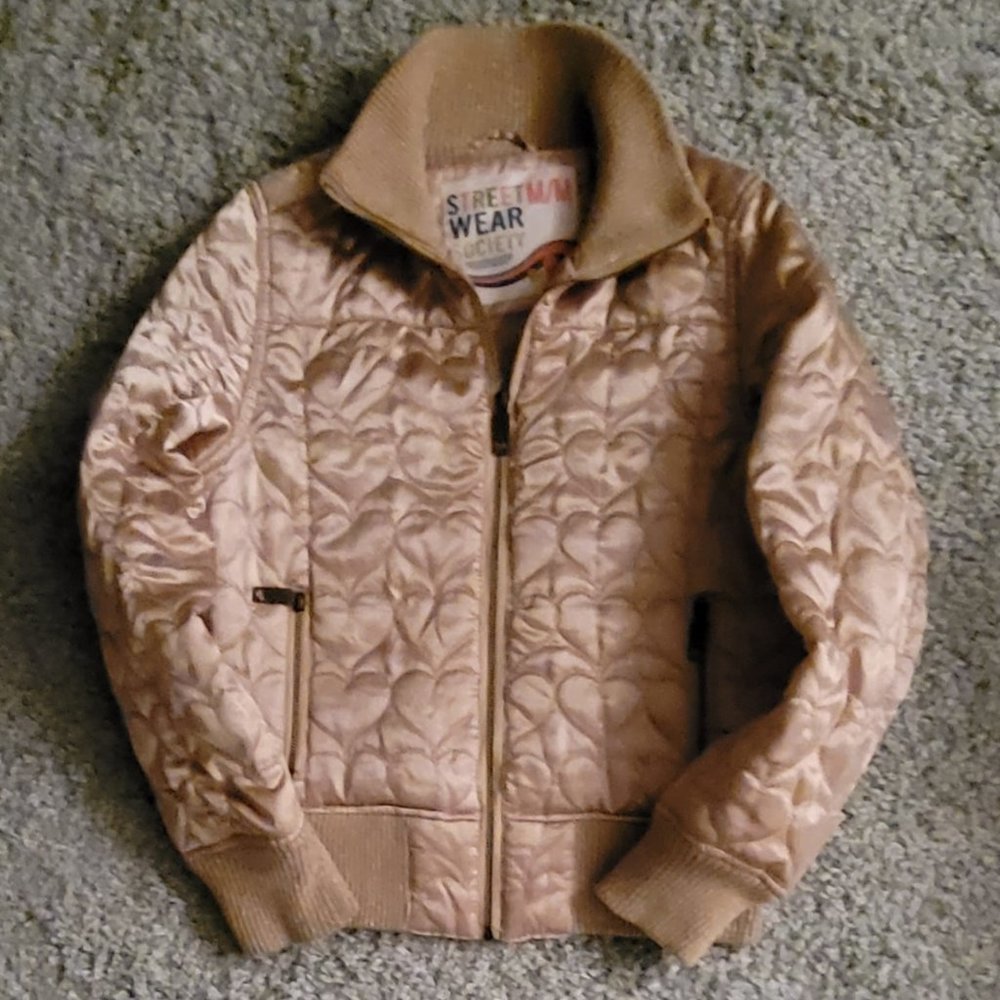 Light Gold Streetwear Bomber Jacket